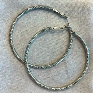 Large Silver HOOPS 2.5 inch